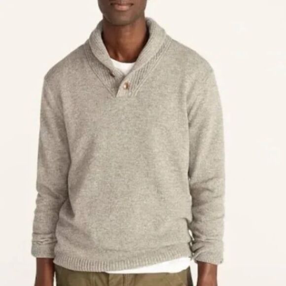 J. Crew Lambswool shawl collared sweater - Picture 1 of 6